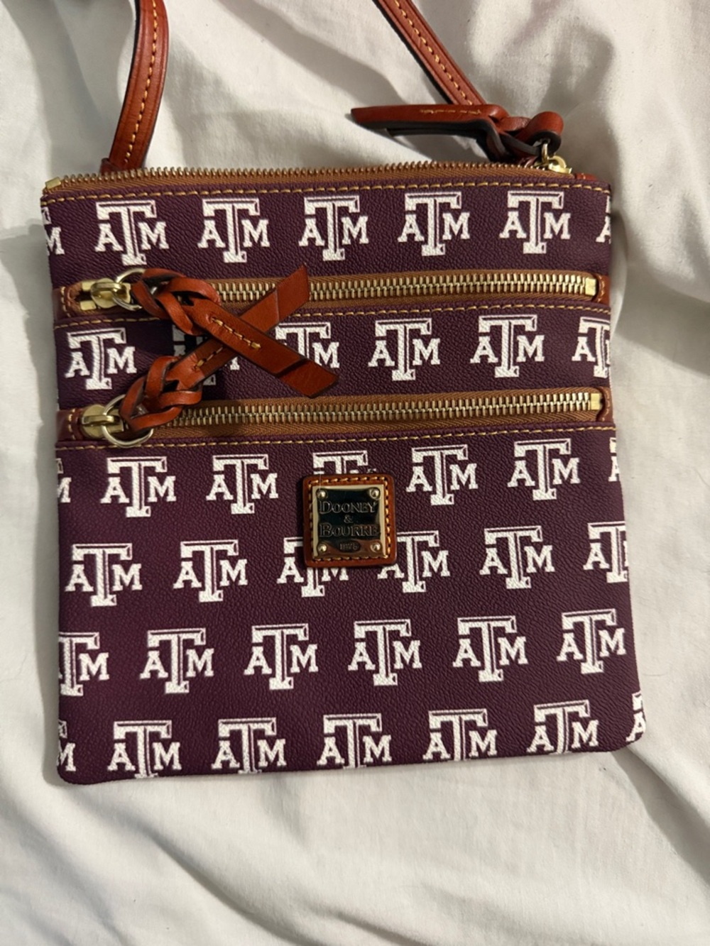 Dooney & Bourke Maroon and White Texas A&M Crossbody (Reasonable Offers Welcome)